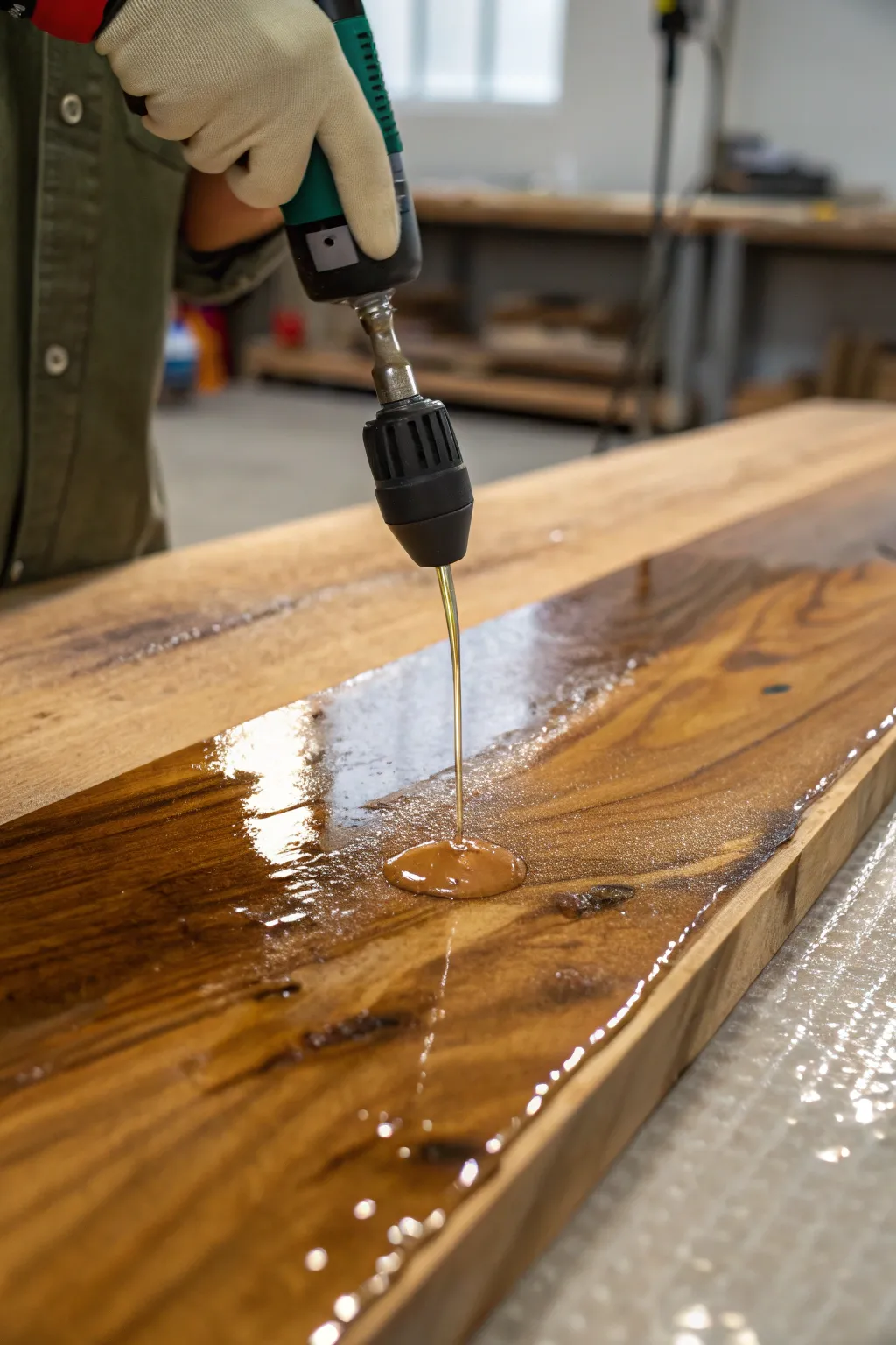 Transform your tabletop with the sleek and durable finish of epoxy elegance. Perfect for those who value craftsmanship.