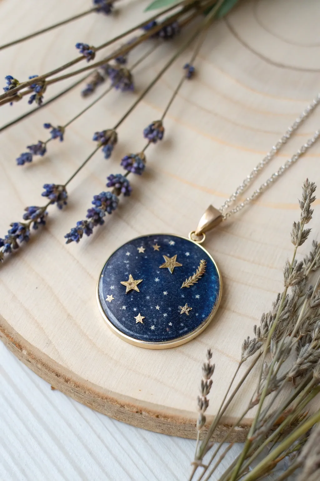 Capture the magic of a starry night with this stunning handcrafted resin bezel, a perfect blend of minimalist elegance and boho charm.