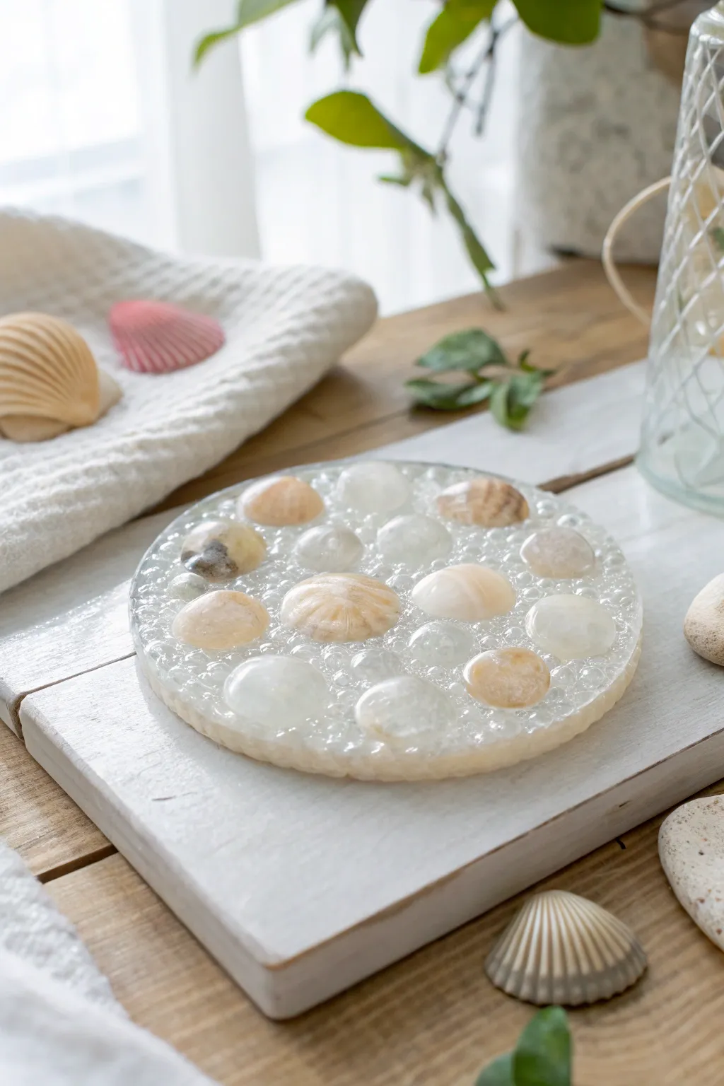 Discover playful elegance with our Bubbly Resin Delight coaster, where minimalism meets boho charm.