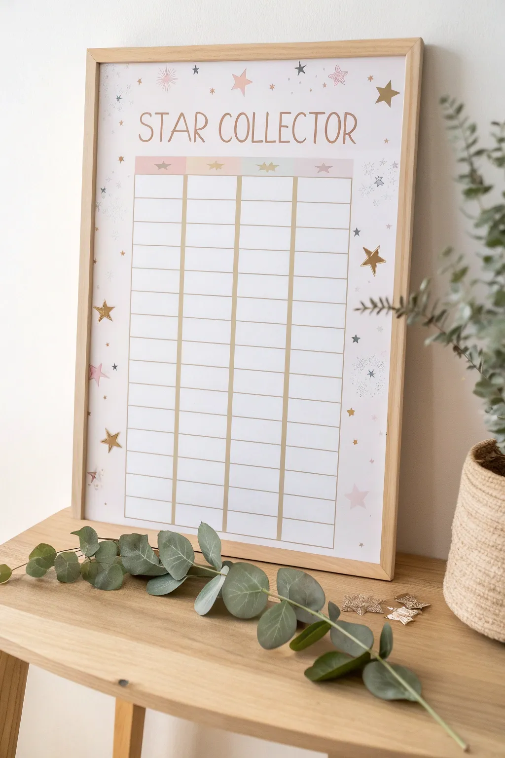 Engage your child's imagination with the charming 'Star Collector' reward chart, combining minimalist design with a touch of boho elegance.