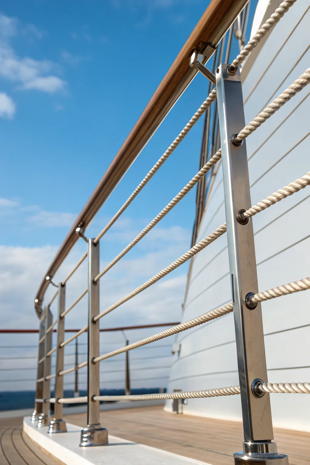 Embrace contemporary elegance with tensioned rope railings—where order meets sophistication.
