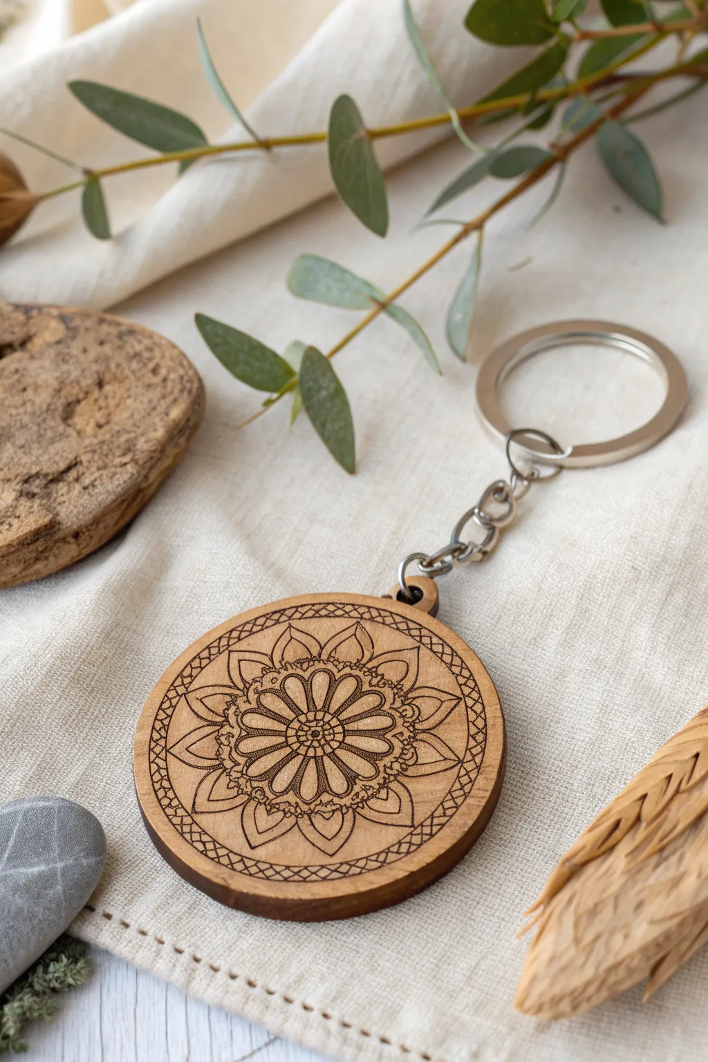 Celebrate the world in your pocket with a keychain that's a tribute to cultural beauty.