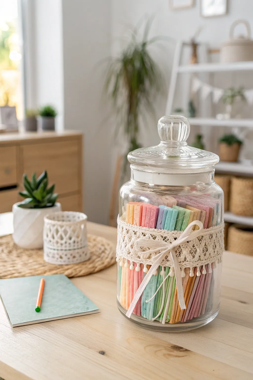 Embrace positivity and simplicity with this Joyful Jar of Affirmations. Perfect for a serene Sabbath ritual.