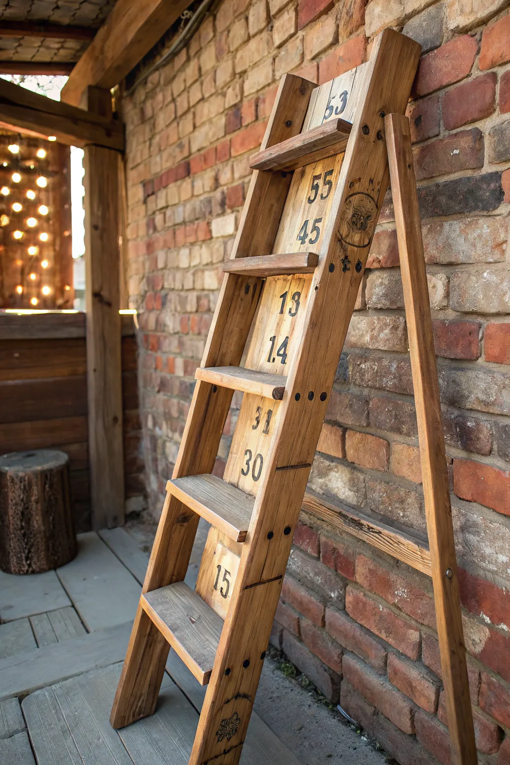 Elevate your game with an upcycled ladder scoreboard - where craftsmanship meets creativity.