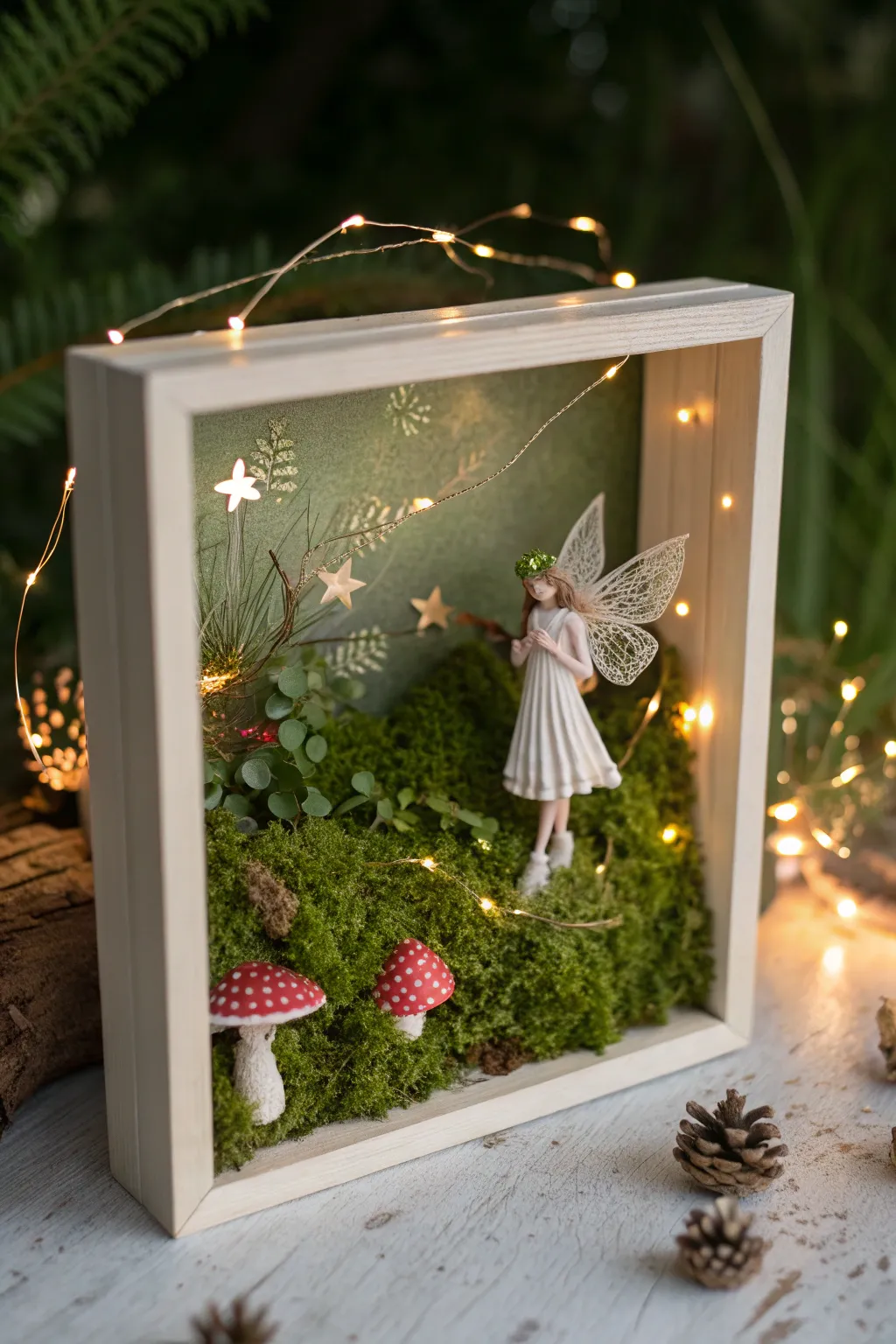 Discover the magic of the enchanted forest in a shadow box masterpiece: where fairytales and craftsmanship meet simplicity.