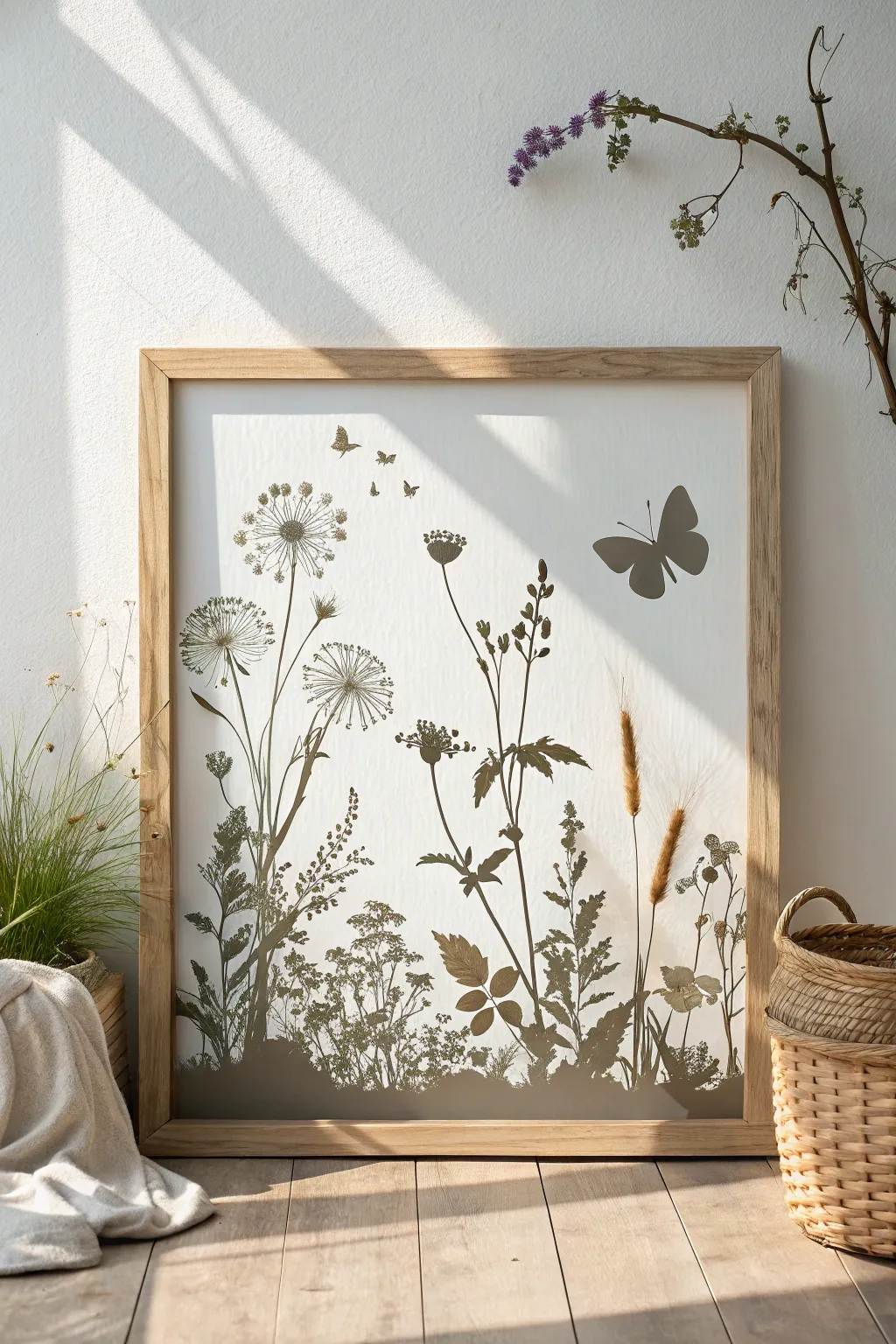 Embrace the serenity of a cottage garden, captured in shadows.