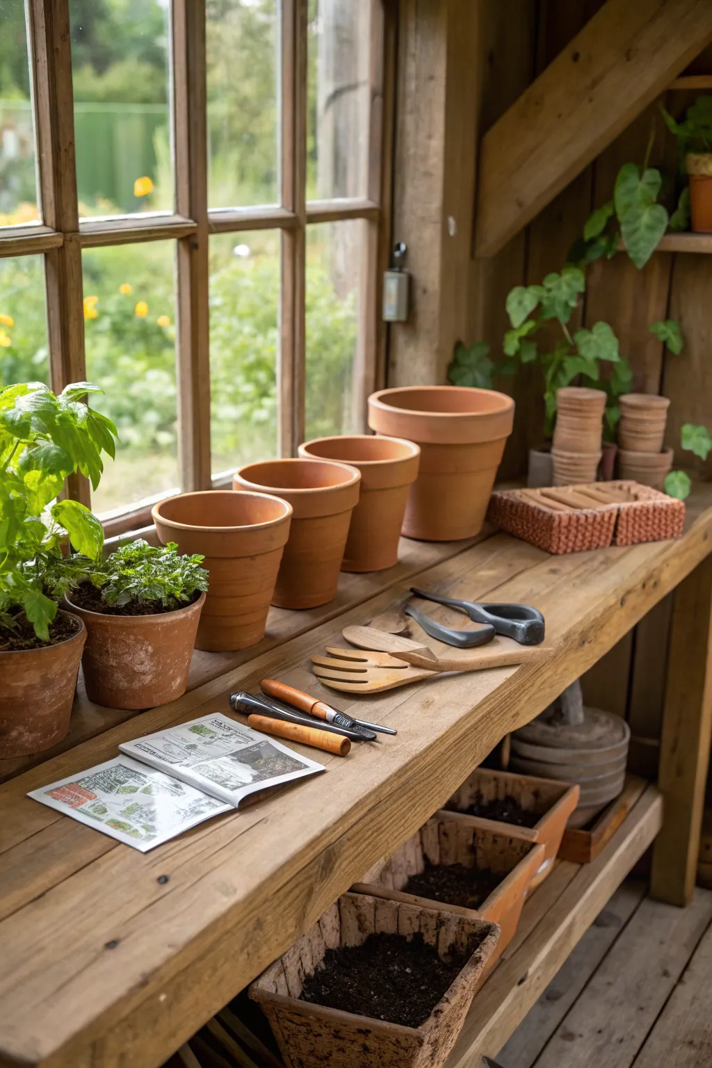 Transform your shed into a gardener's paradise with a beautifully crafted nook.