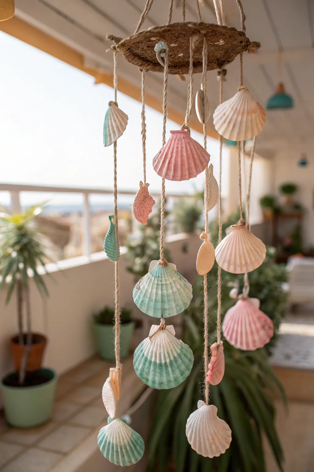 Capture the soothing sound of the sea with this elegant shell wind chime.