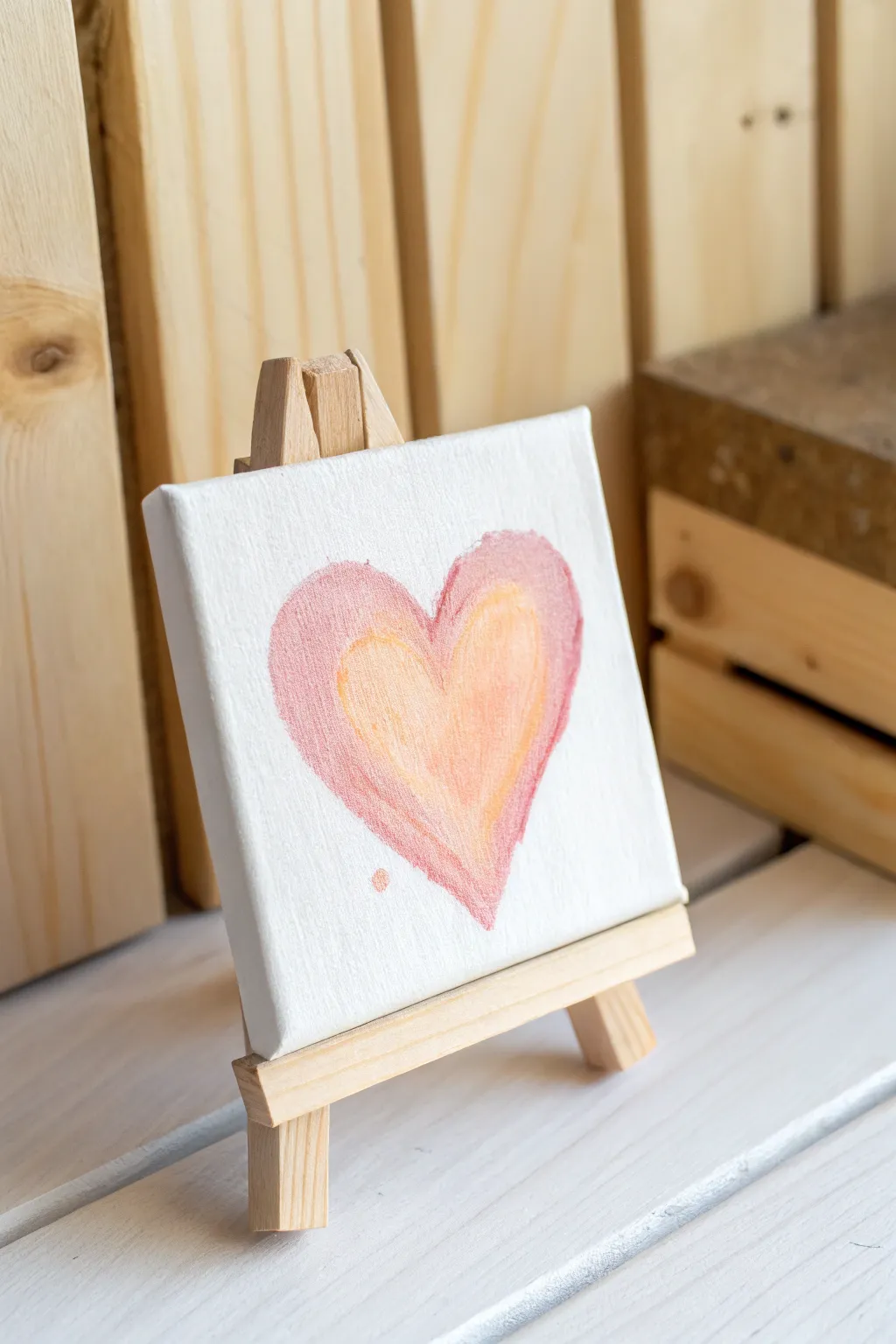 Embrace warmth and simplicity with this charming heart painting—perfect for adding a touch of love to any space.