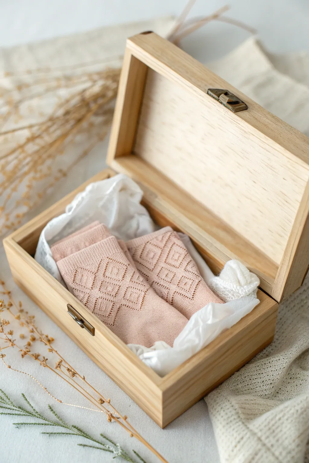 Gift with grace: Socks presented in a charming box for a touch of elegance.