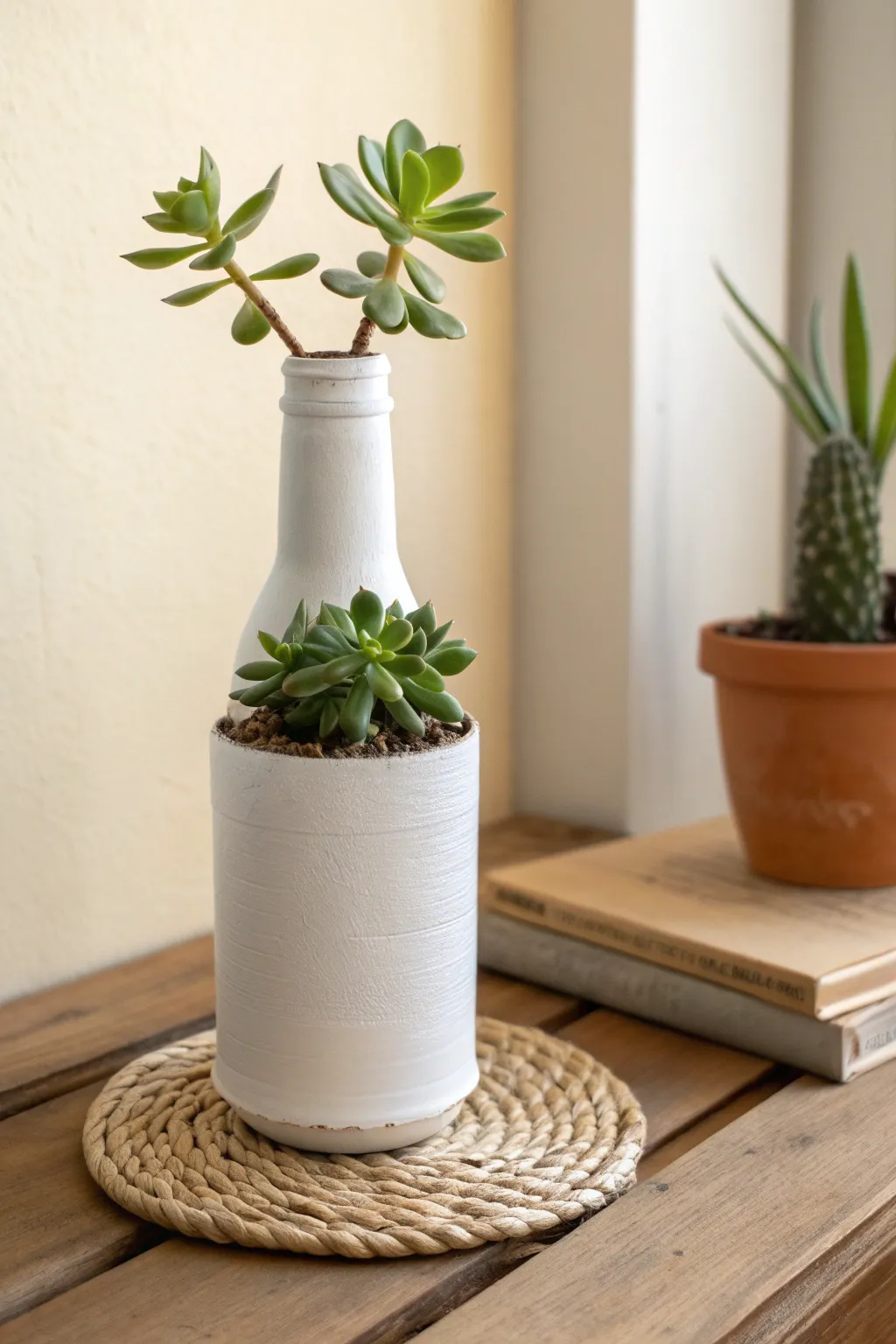 Transform your space with minimalist white soda bottle planters—where simplicity meets natural elegance.