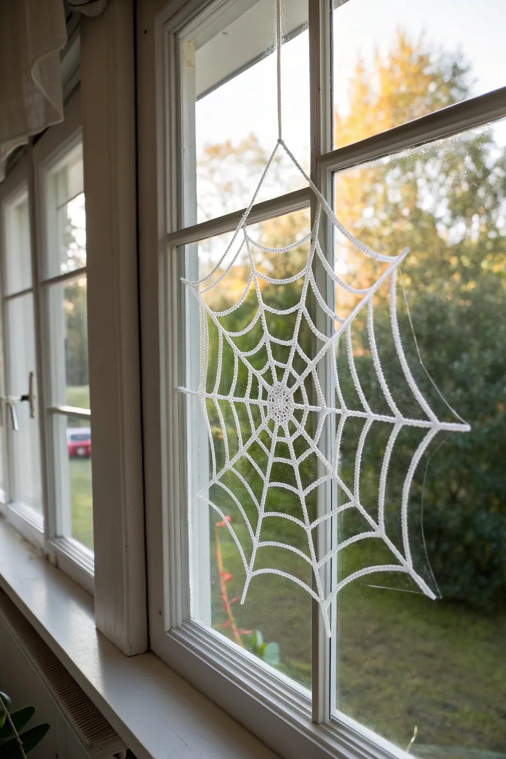 Capture the ethereal beauty of spider web window clings, where simplicity meets natural elegance.