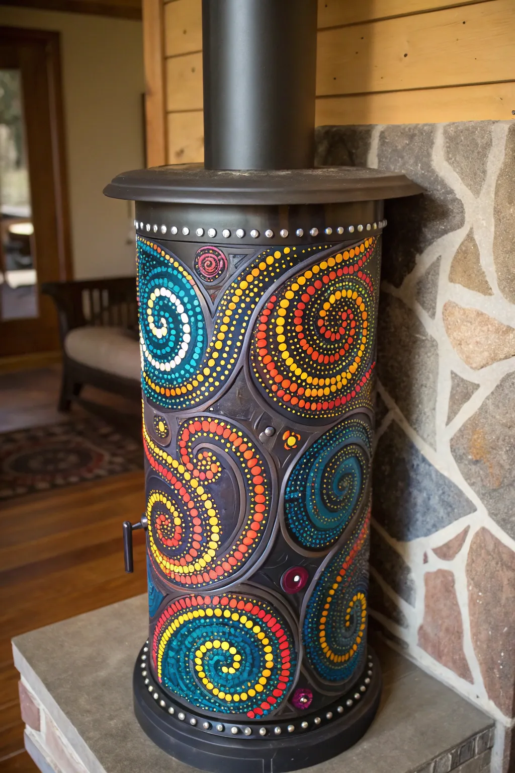 Transform your space into a Whimsical Wonderland with this stunning, handcrafted stove pipe cover.