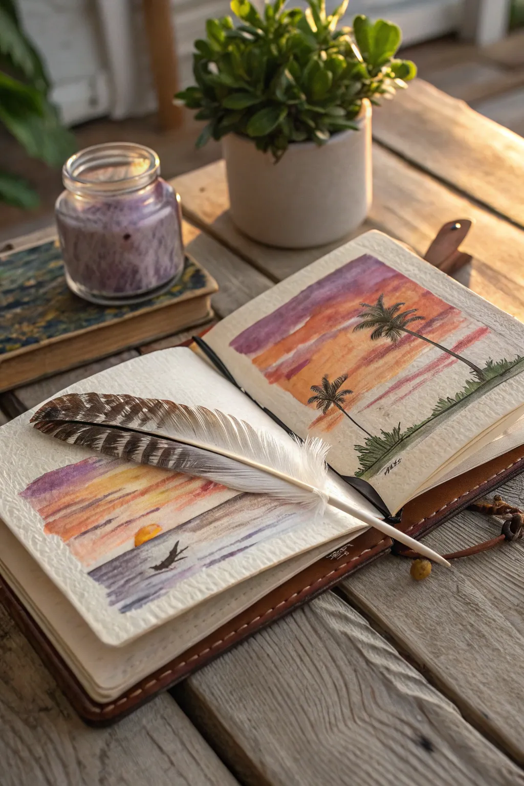 Preserve the magic of summer sunsets in your journal - where simplicity meets natural beauty.