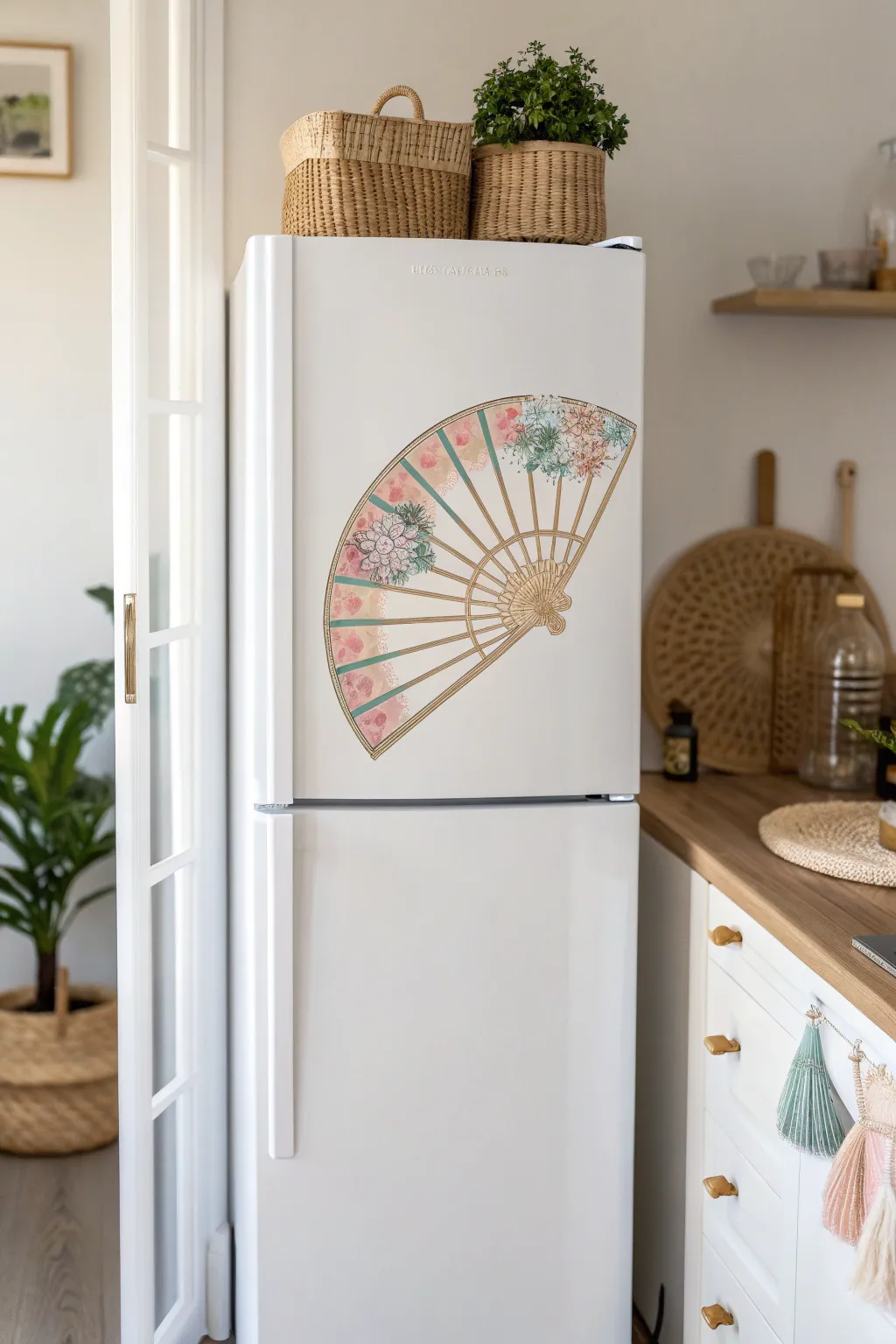 Chill vibes: A touch of summer coolness with a boho fan sticker.