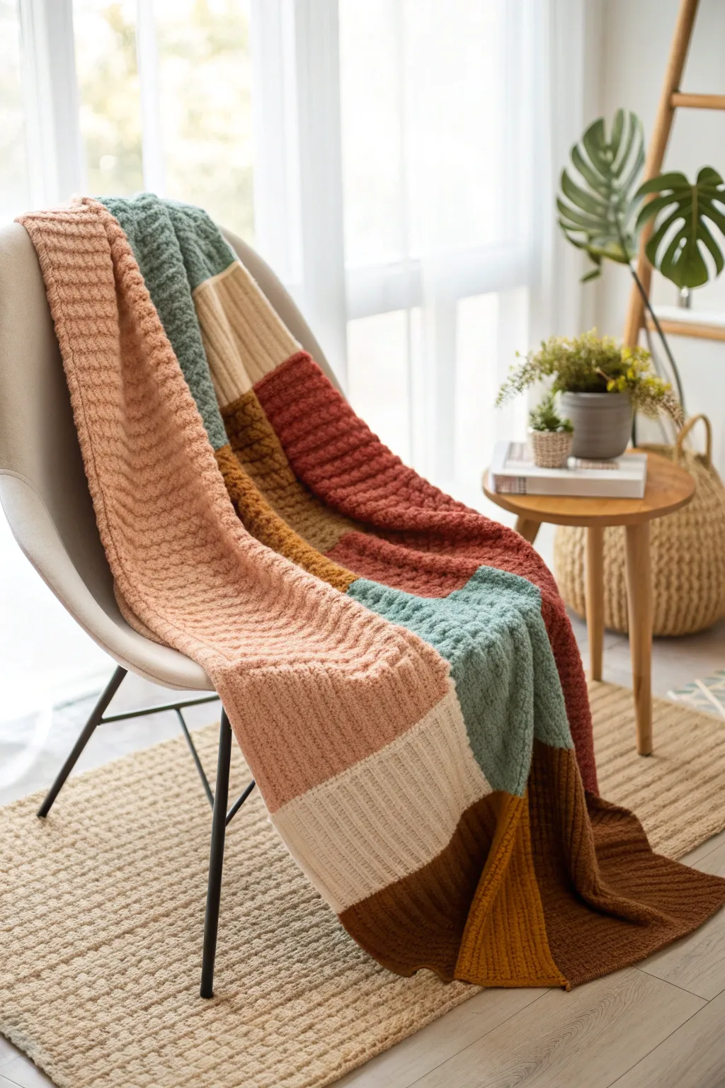 Embrace the art of temperature with bold color blocking in your cozy creation. 🌿✨ #TemperatureBlanket #ScandiBoho