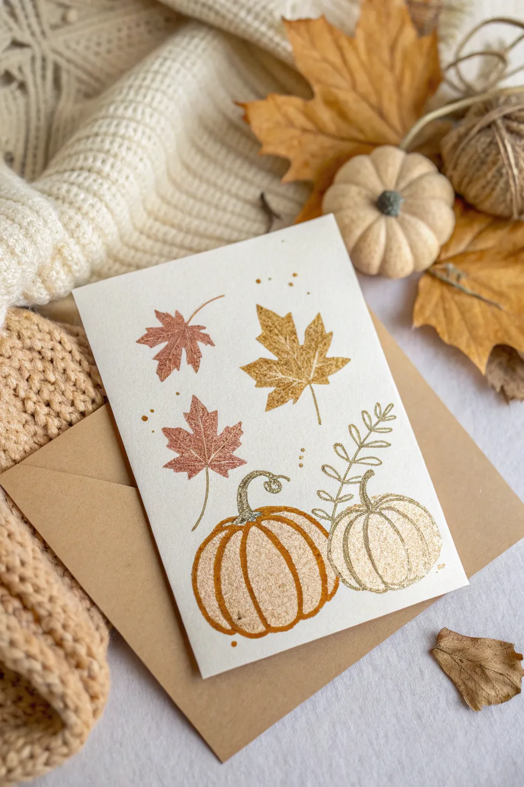 Let your creativity shine with these sparkling harvest cards for kids! 🍂✨ #ThanksgivingCrafts #MinimalistBeauty
