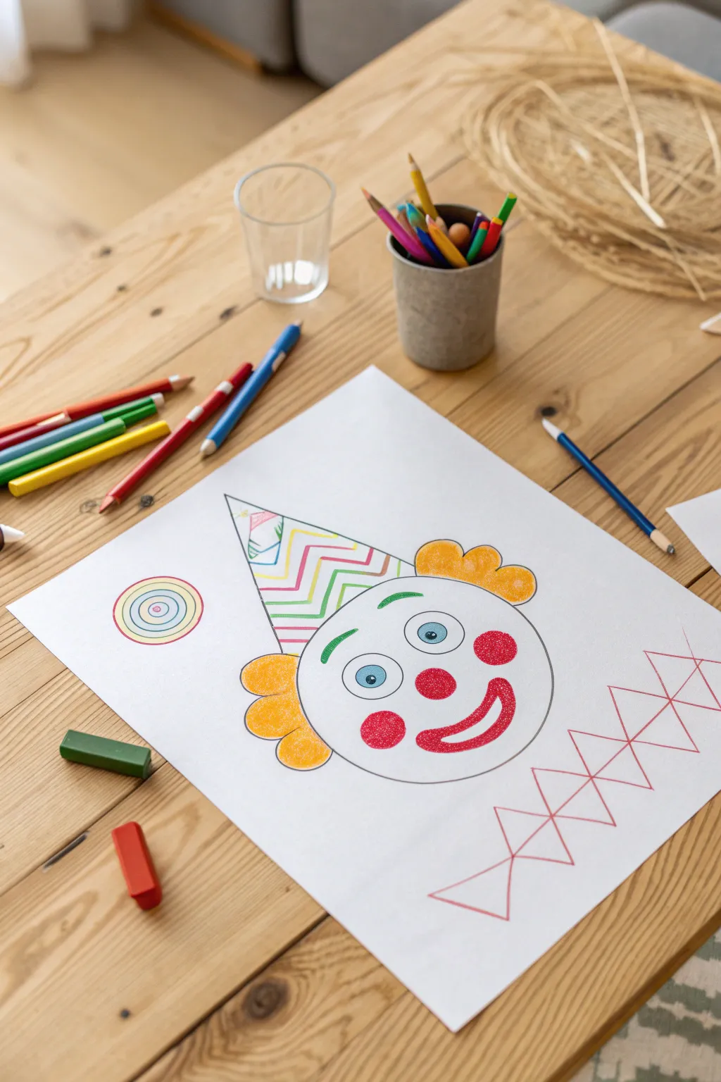 Unleash creativity with a vibrant clown masterpiece, where every color shines!