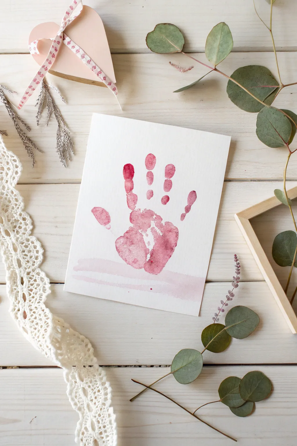 A heartfelt toddler creation: Blowing a Kiss Handprint Card, capturing love in the simplest form.