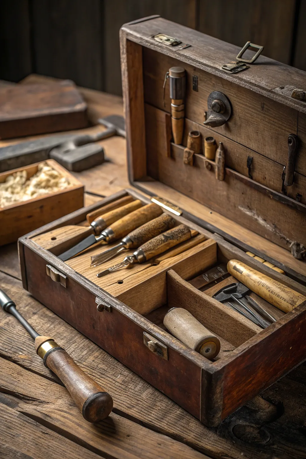 Embrace nostalgia with a vintage toolbox that tells a story of craftsmanship and character.