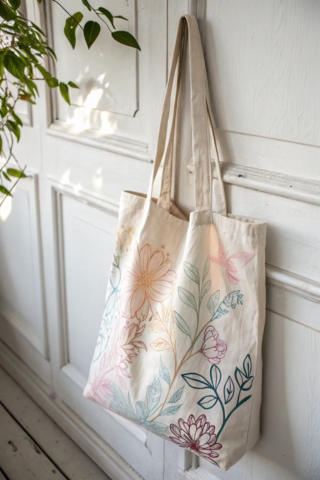 Transform your tote with hand-painted artistry—where minimalism meets boho elegance.