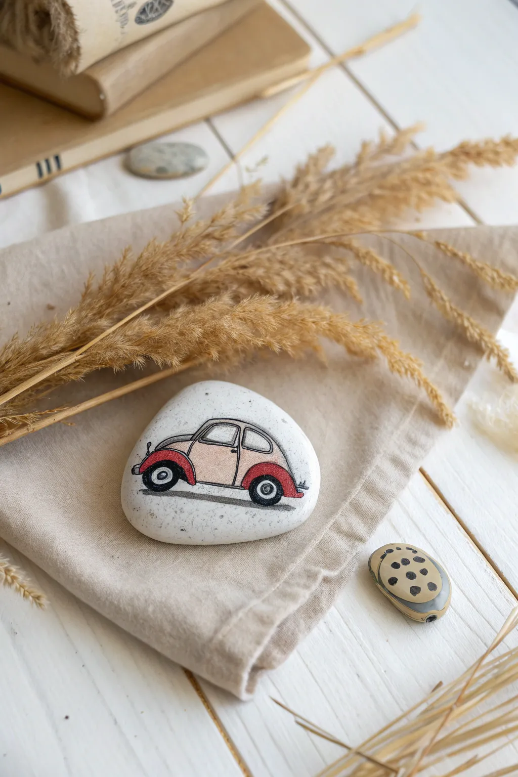Transform pebbles into playful cars—where imagination meets simplicity.