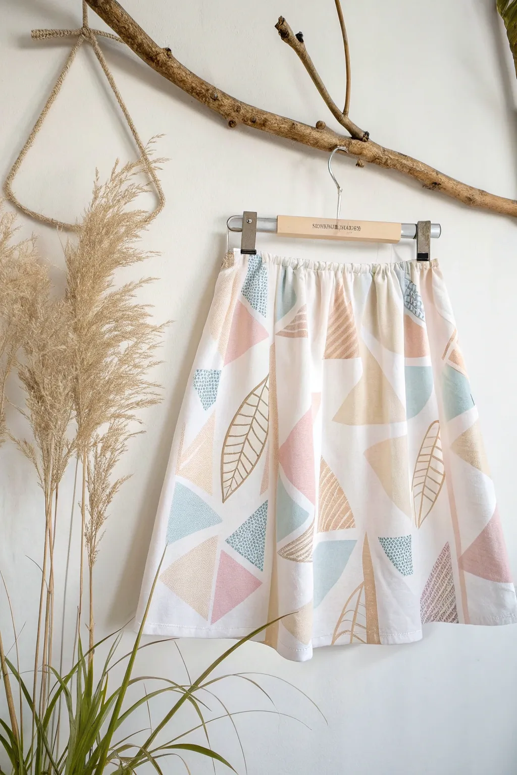 Transform your wardrobe with hand-painted geometric designs for a unique, upcycled look.