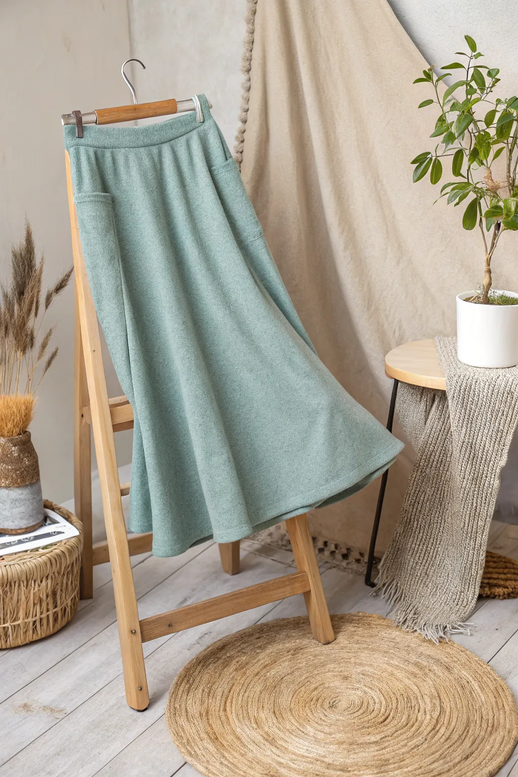 Breathe new life into your sweatshirt with this chic upcycled skirt. Embrace simplicity with a touch of boho charm.