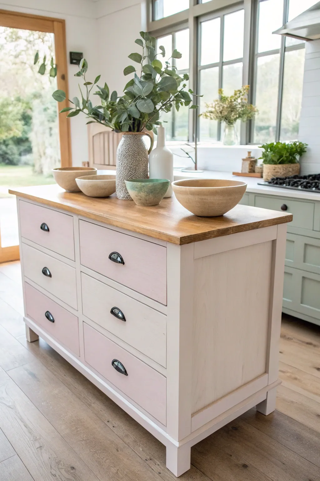Transform your kitchen with this stunning upcycled dresser island—where simplicity meets functionality in style.
