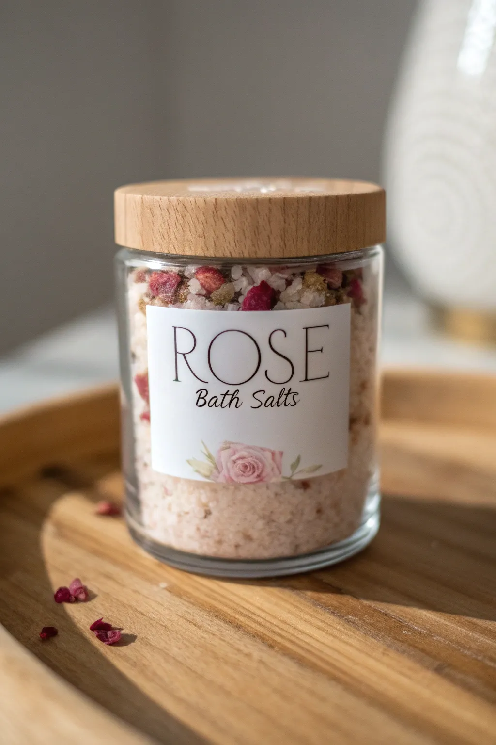 Indulge in simplicity and serenity with our handcrafted rose bath salts, perfect for a touch of self-care luxury.