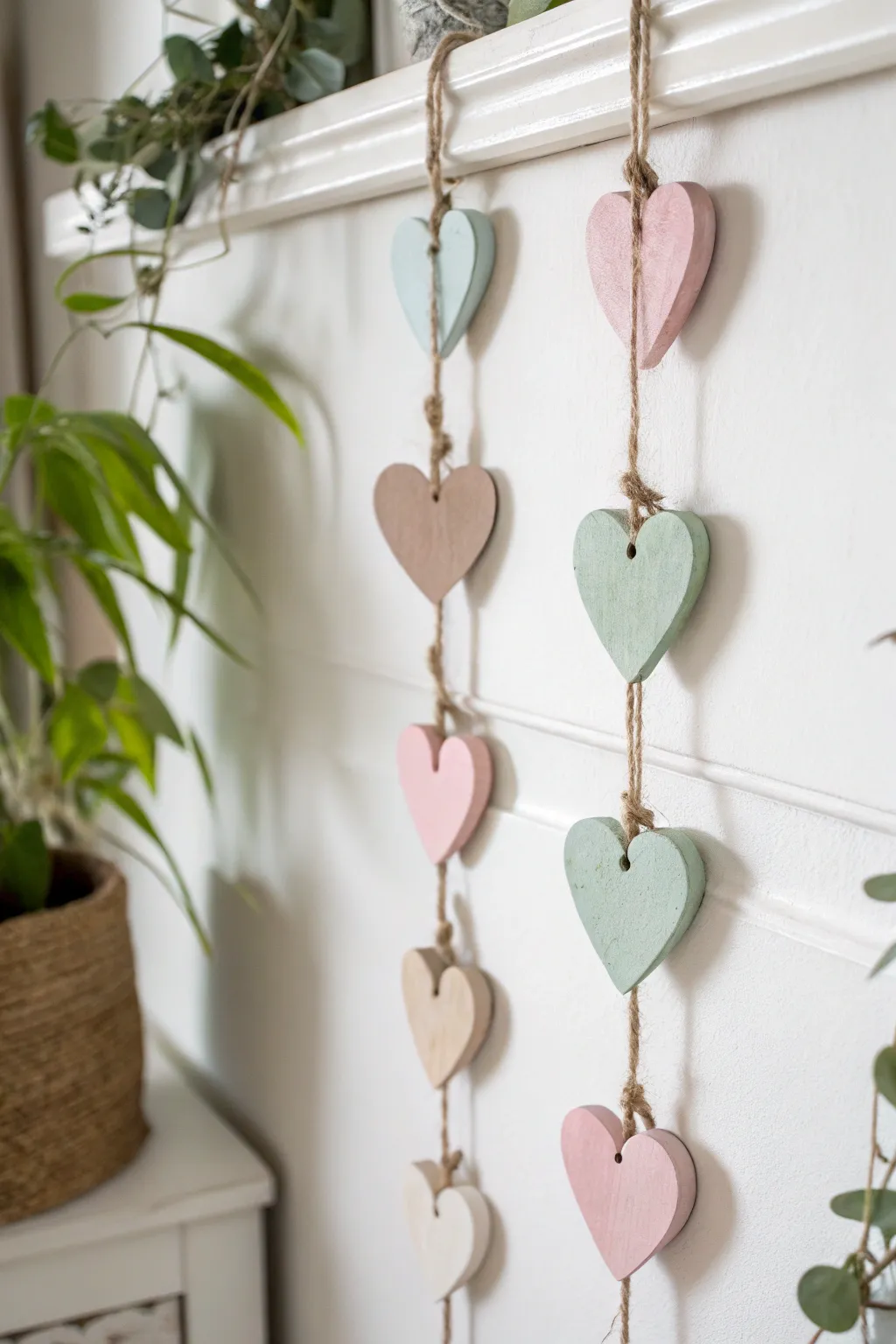 Elevate your Valentine's decor with a charming heart garland that marries simplicity and elegance.