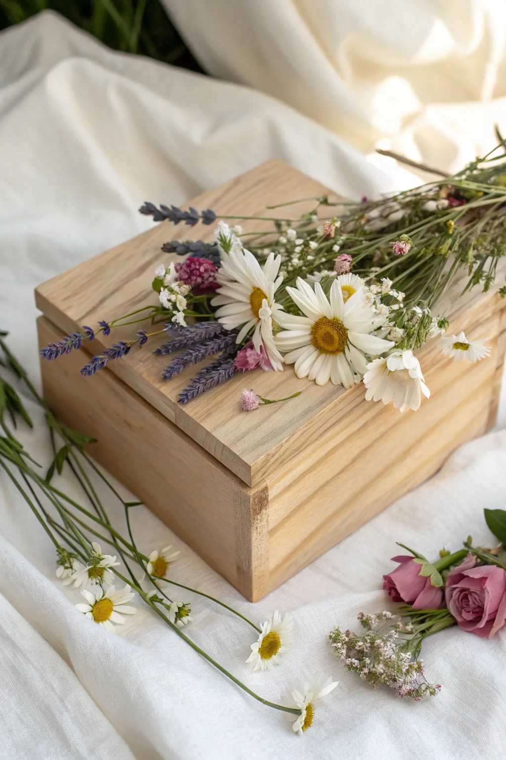 Embrace simplicity and natural beauty with a handcrafted wildflower Valentine's box.