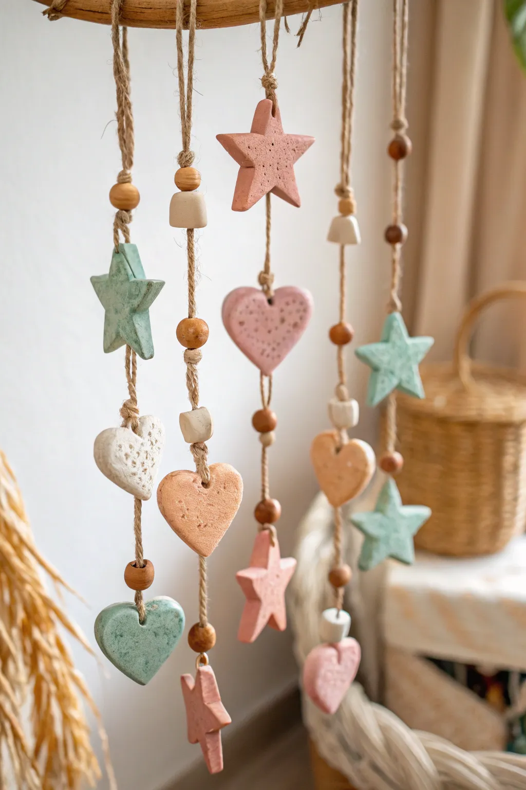Add a touch of musical grace to your Valentine's Day with these charming clay wind chimes. Perfectly crafted for those who love simplicity and natural beauty.
