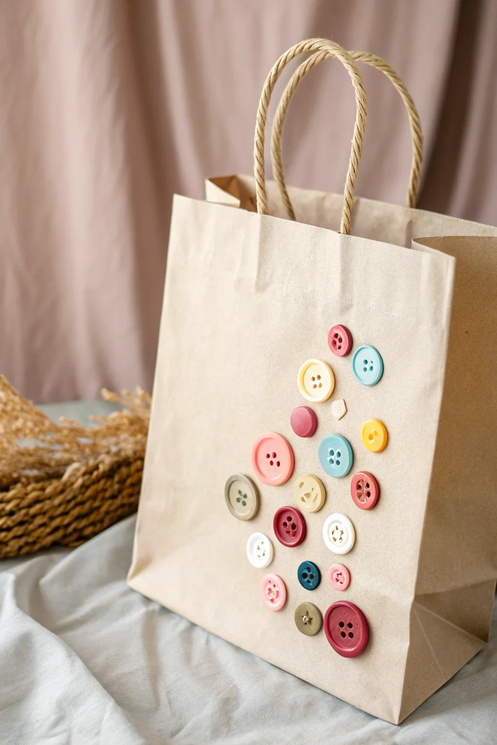 Elevate your Valentine's Day gift with charming button accents for a touch of playful elegance.