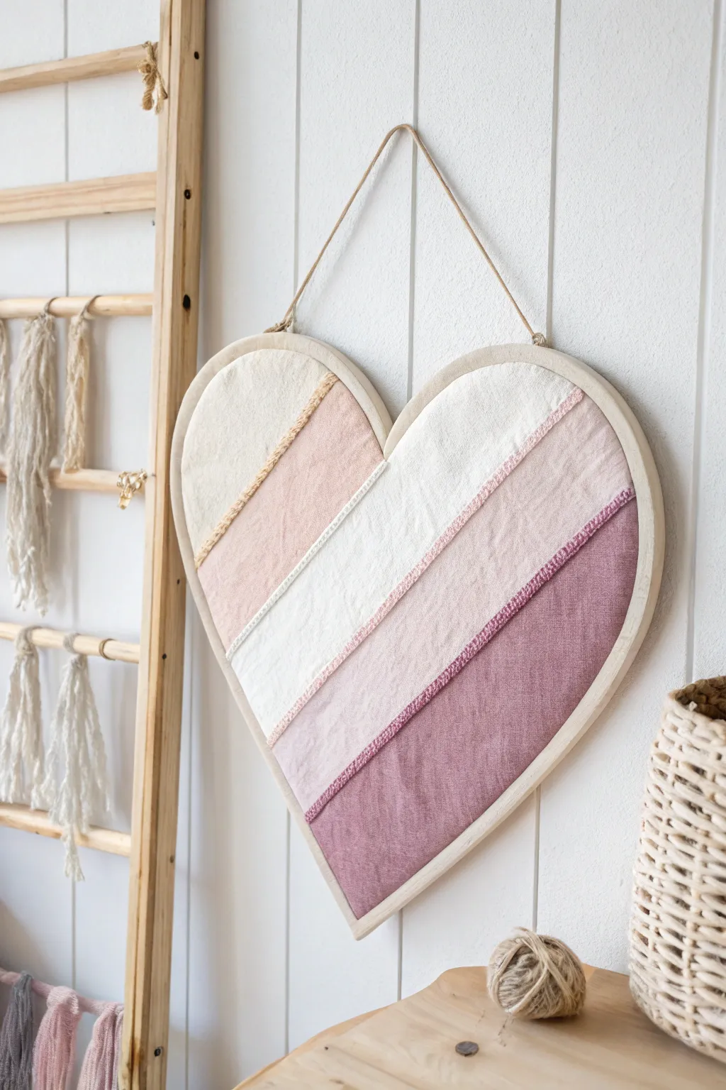 Transform your space with the delicate charm of heart wall art. #DIYDecor #ScandiBoho
