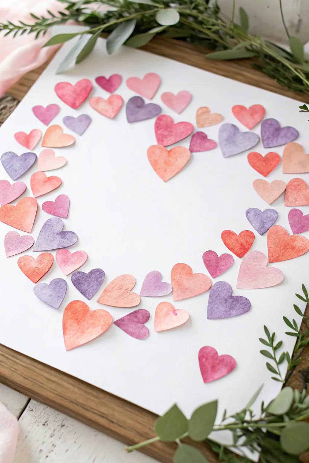 Embrace Valentine's charm with this watercolor heart wreath—a perfect blend of minimalist elegance and artistic flair.