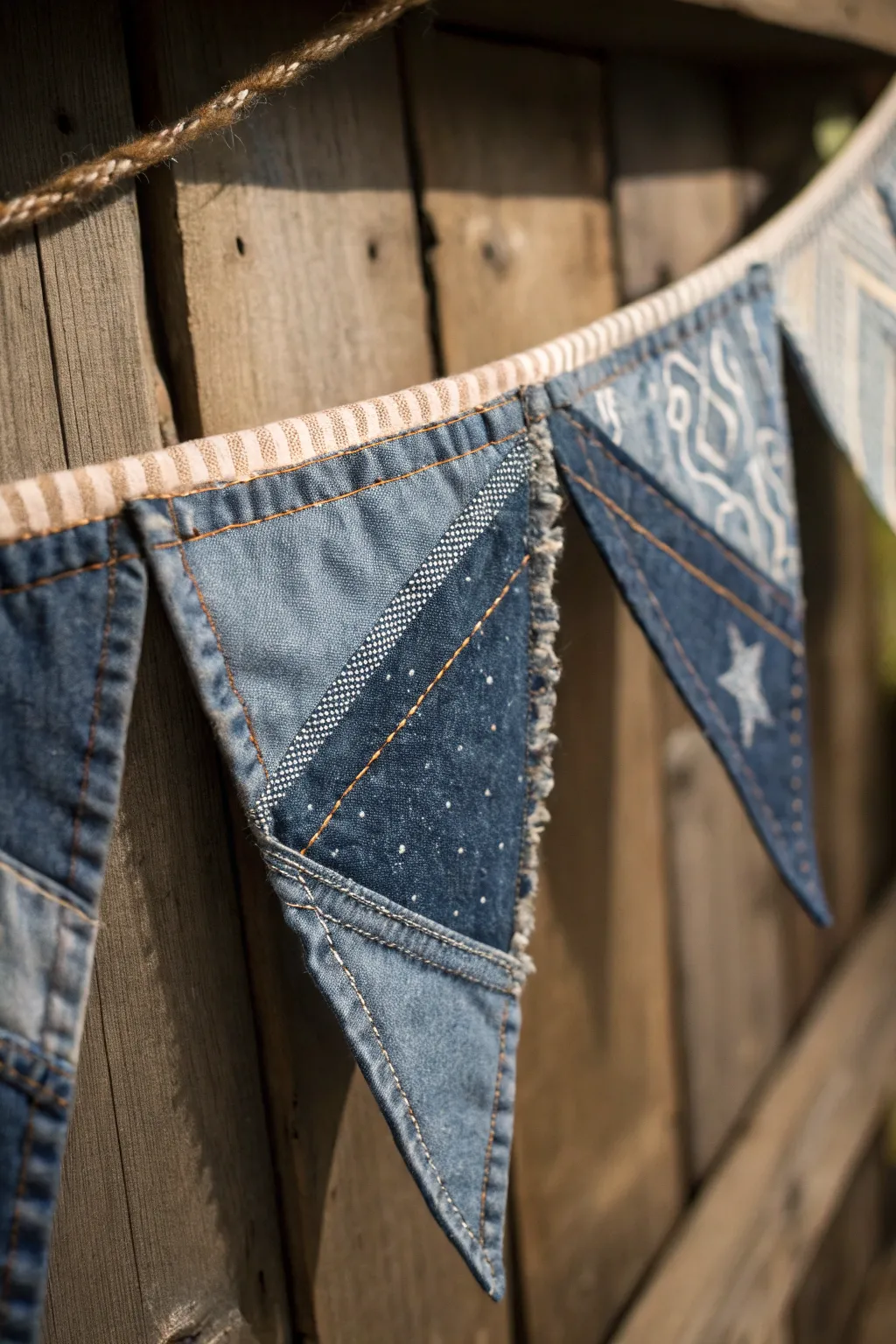 Elevate your Veterans Day decor with a sustainably stylish denim banner.