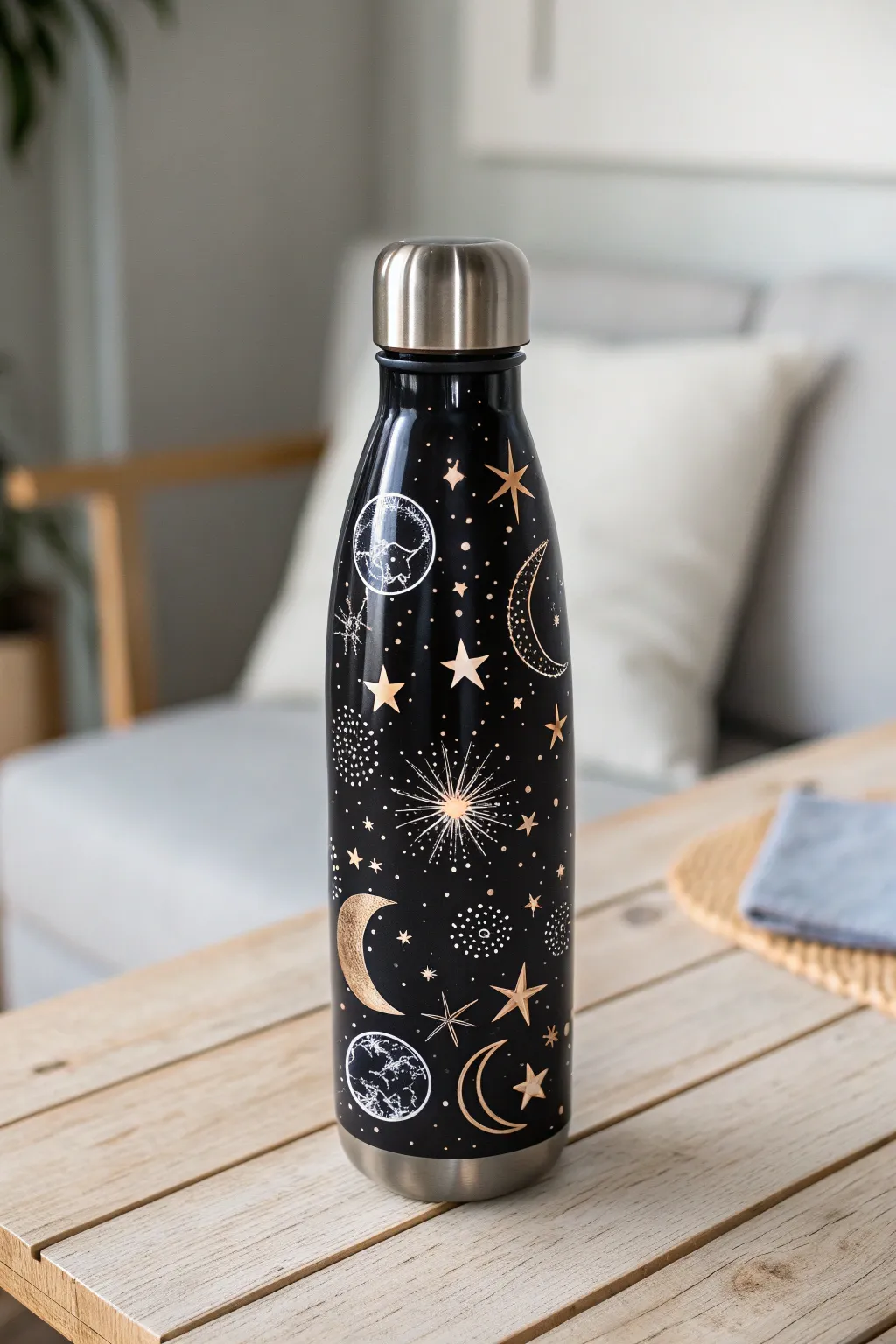 Elevate your hydration game with celestial charm—adorn your bottle with the magic of the night sky!
