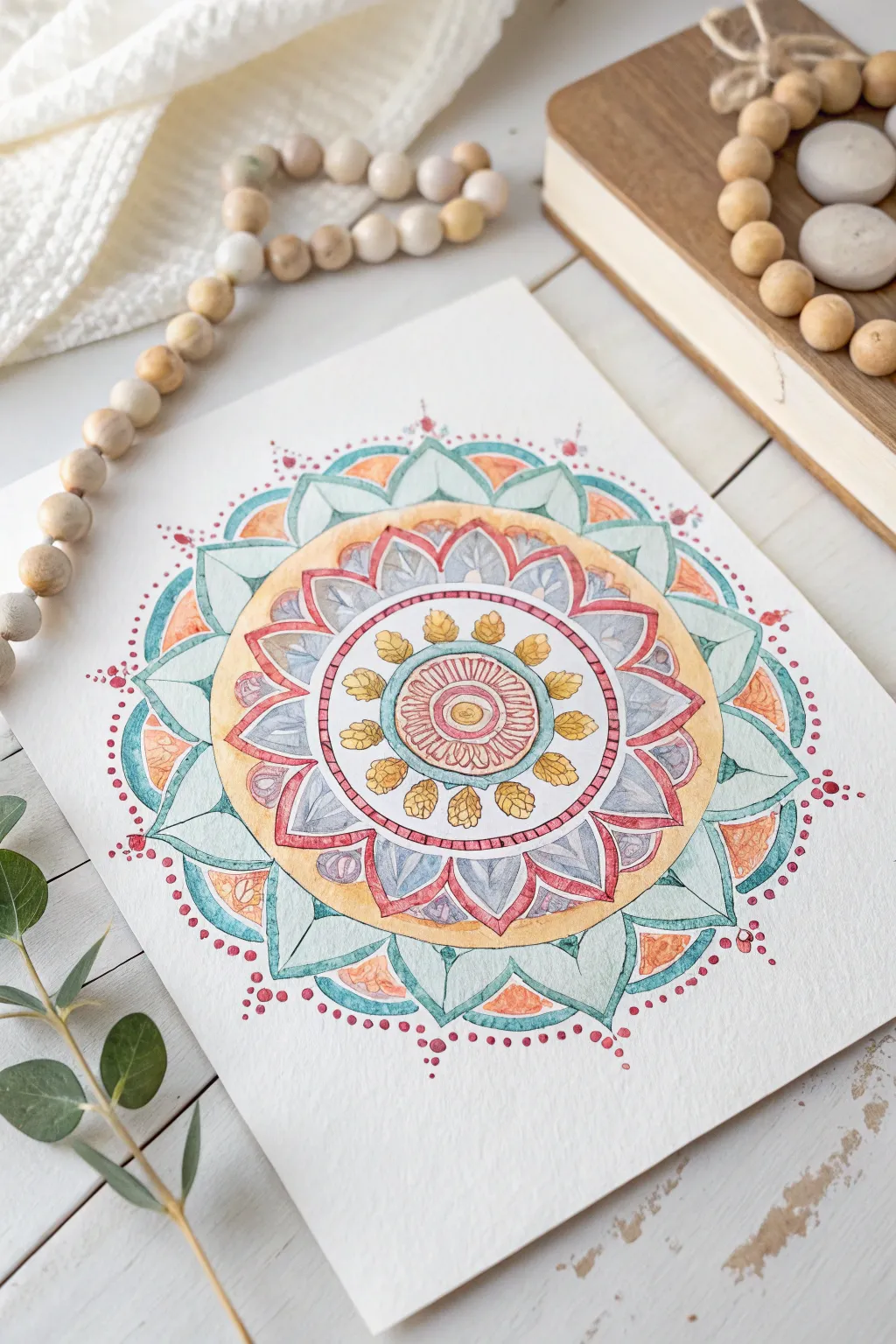 Dive into serenity with a vibrant watercolor mandala, where art meets mindfulness.