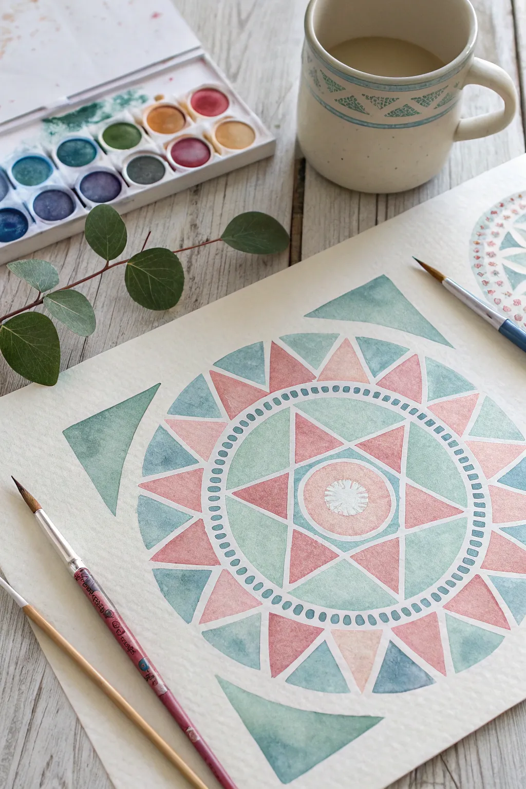 Discover the elegance of geometric watercolor patterns that blend modern style with natural beauty.