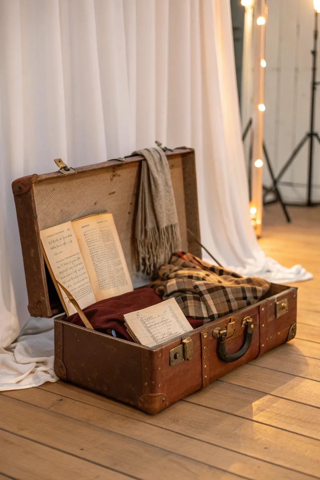 Transform your old suitcase into a star-studded prop for theater magic!