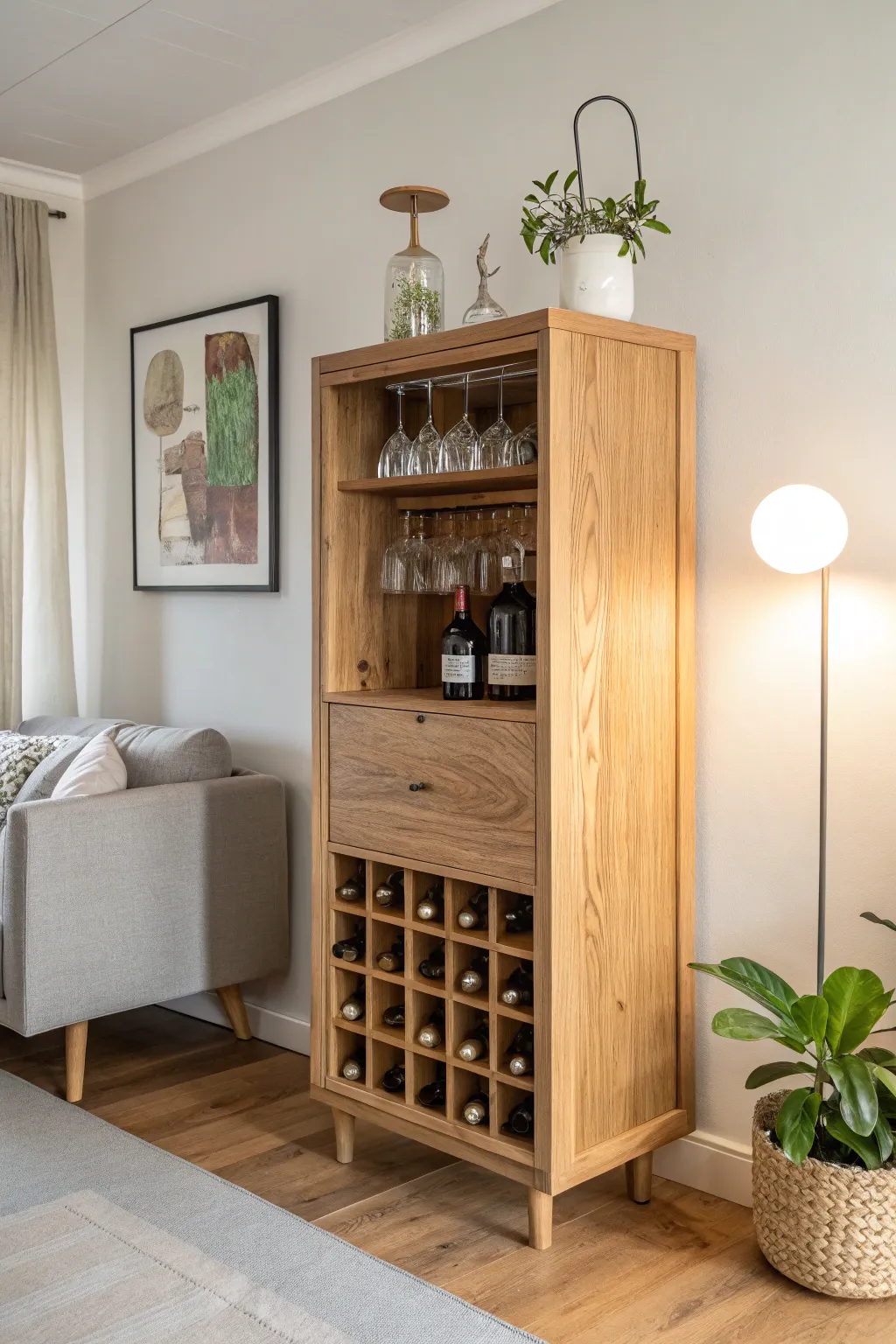 Transform your space with a touch of elegance: Discover the art of crafting your own minimalist wine cabinet.