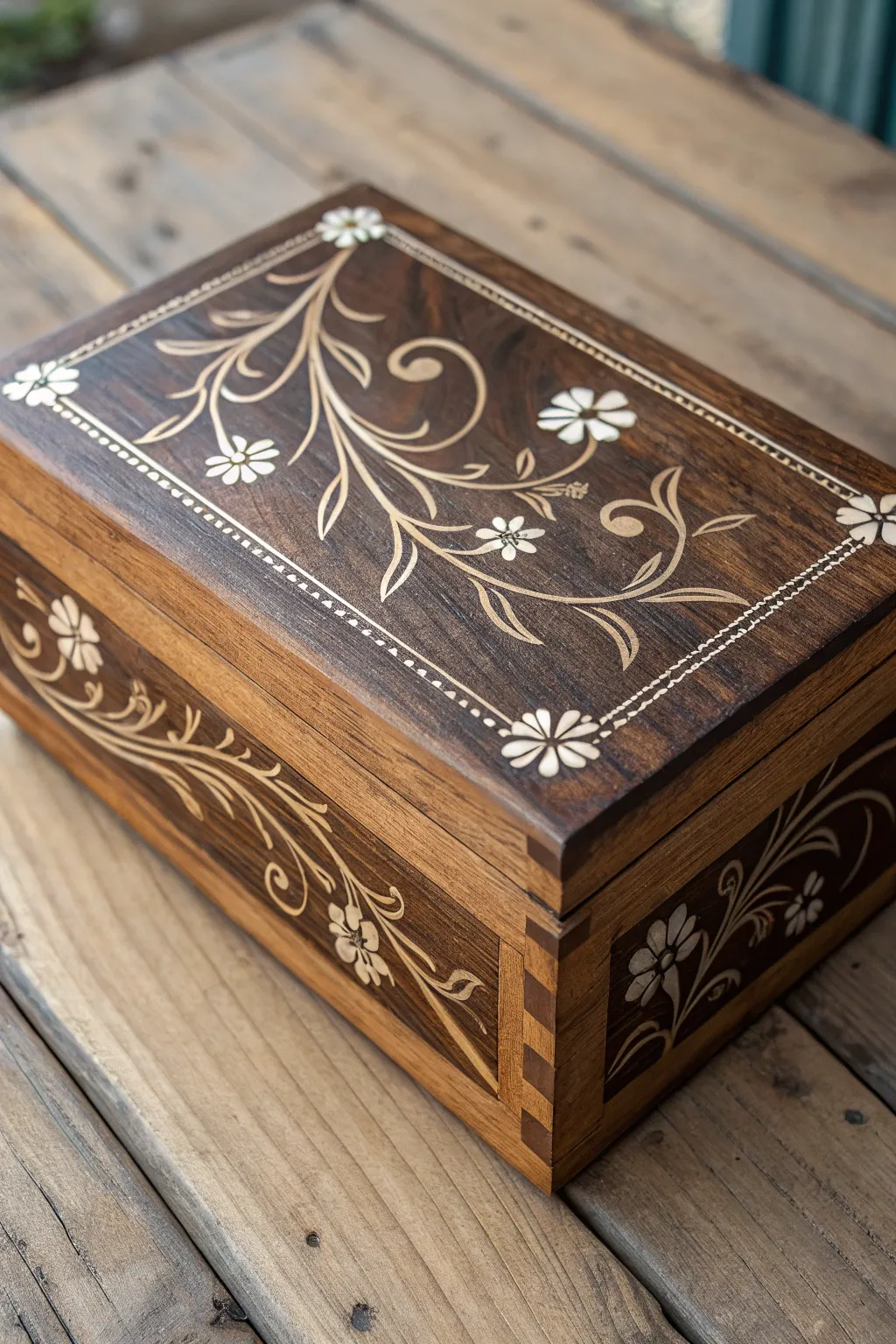 Treasure your memories in a work of art: handcrafted wood burned keepsake box.