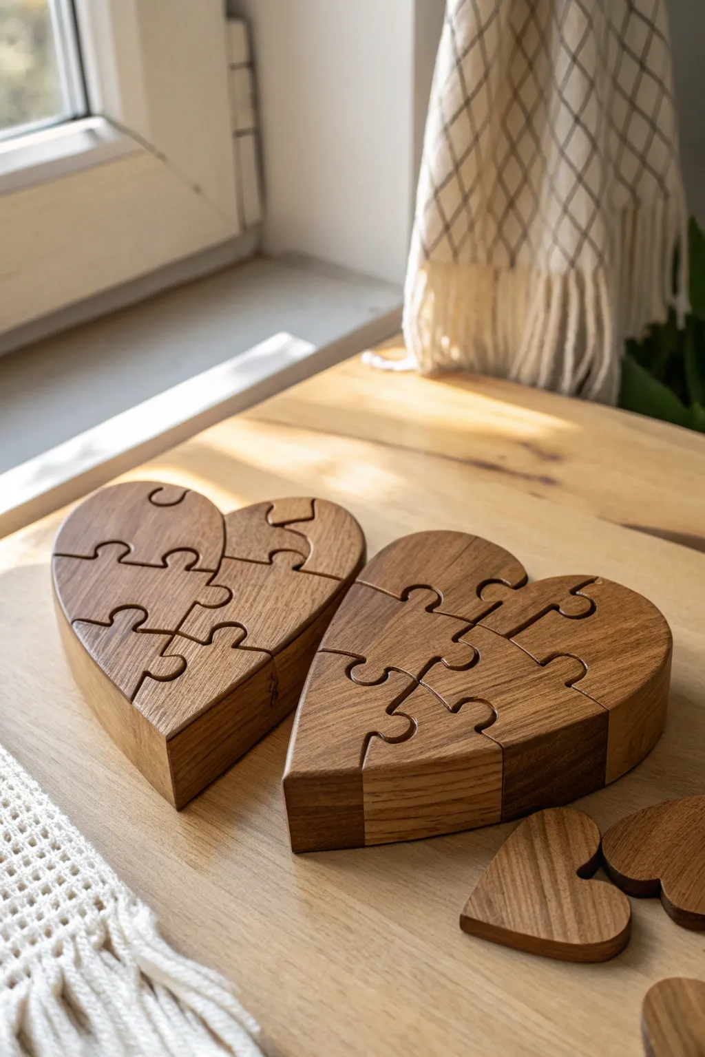 Piece together your love story with this charming wooden puzzle.
