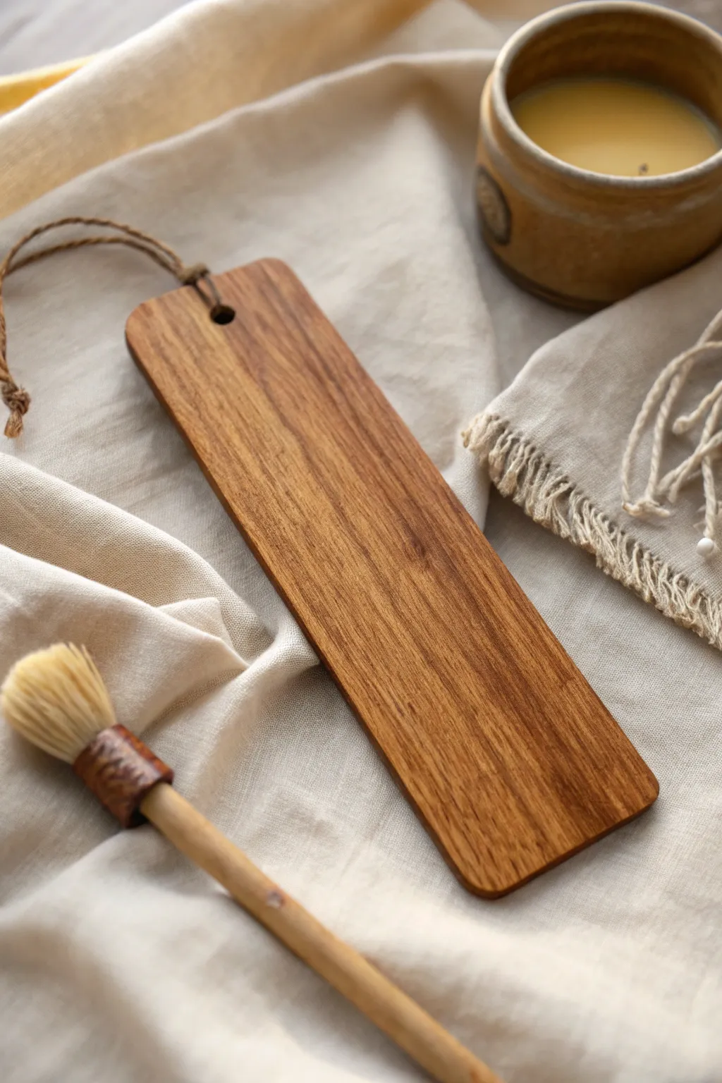 Enhance your reading experience with the natural beauty of a beeswax-finished wooden bookmark. 🌿✨ #EcoFriendlyCraft #ScandiBoho