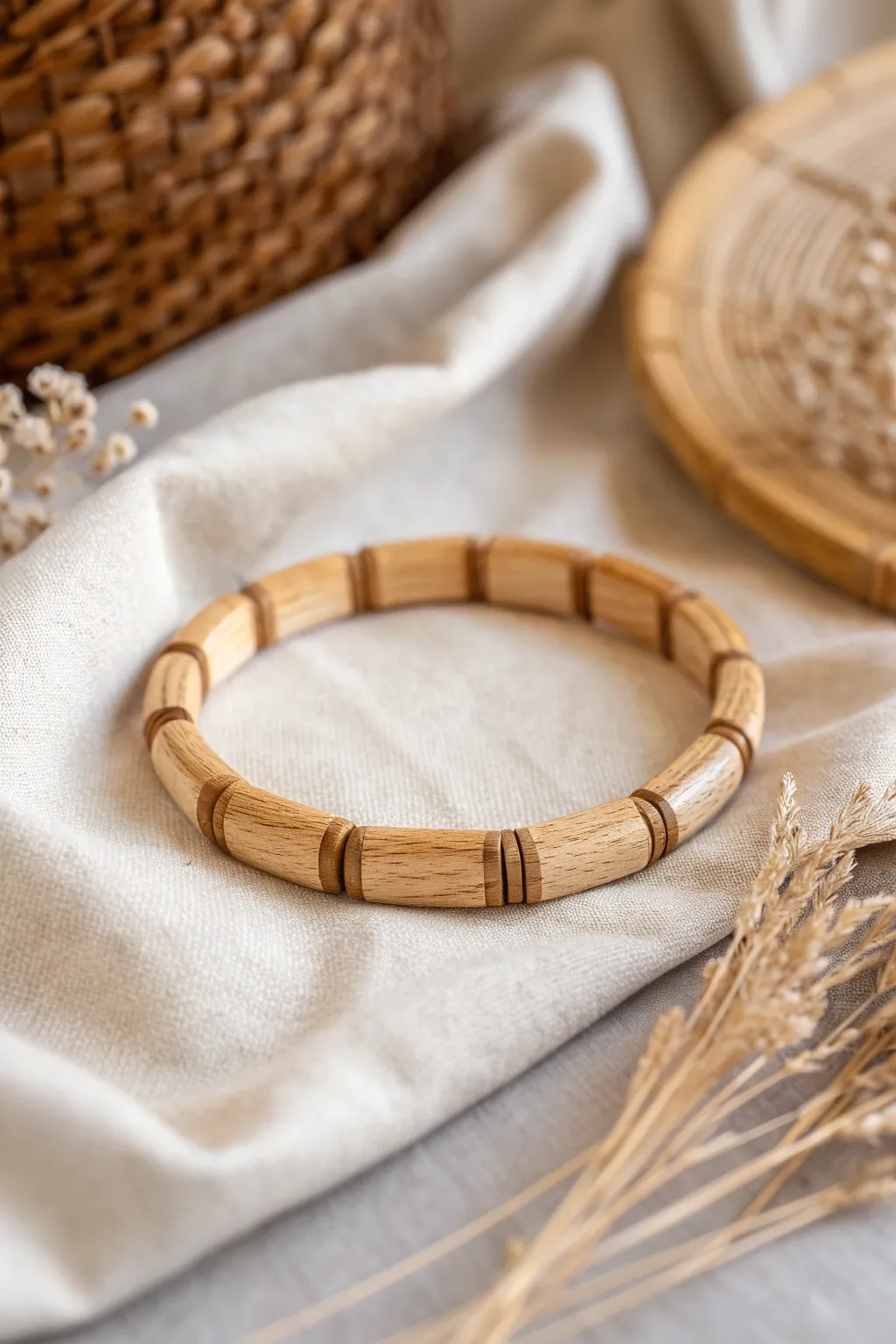 Embrace simplicity and nature with this handcrafted wooden stick bracelet.