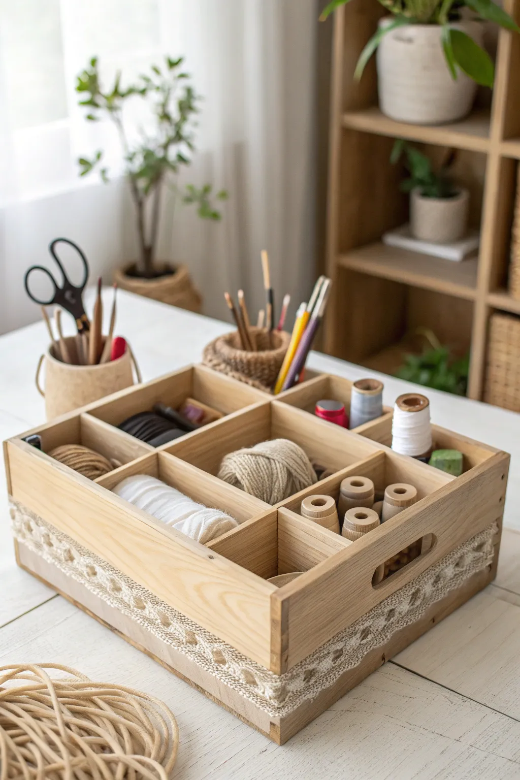 Transform your space with this chic craft supply organizer—where Scandinavian minimalism meets Boho charm.