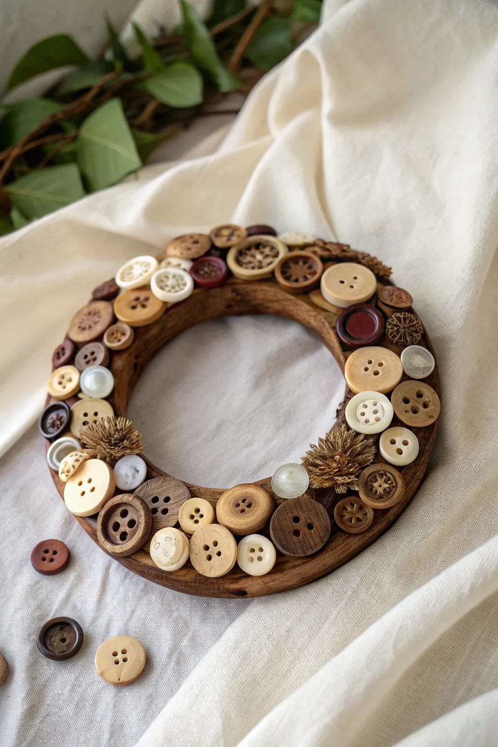 Transform your space with this charming upcycled button wreath—where simplicity meets creative elegance.