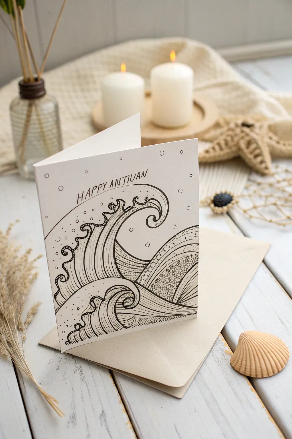 Ride the waves of creativity with Zentangle-inspired ocean vibes on your next birthday card.