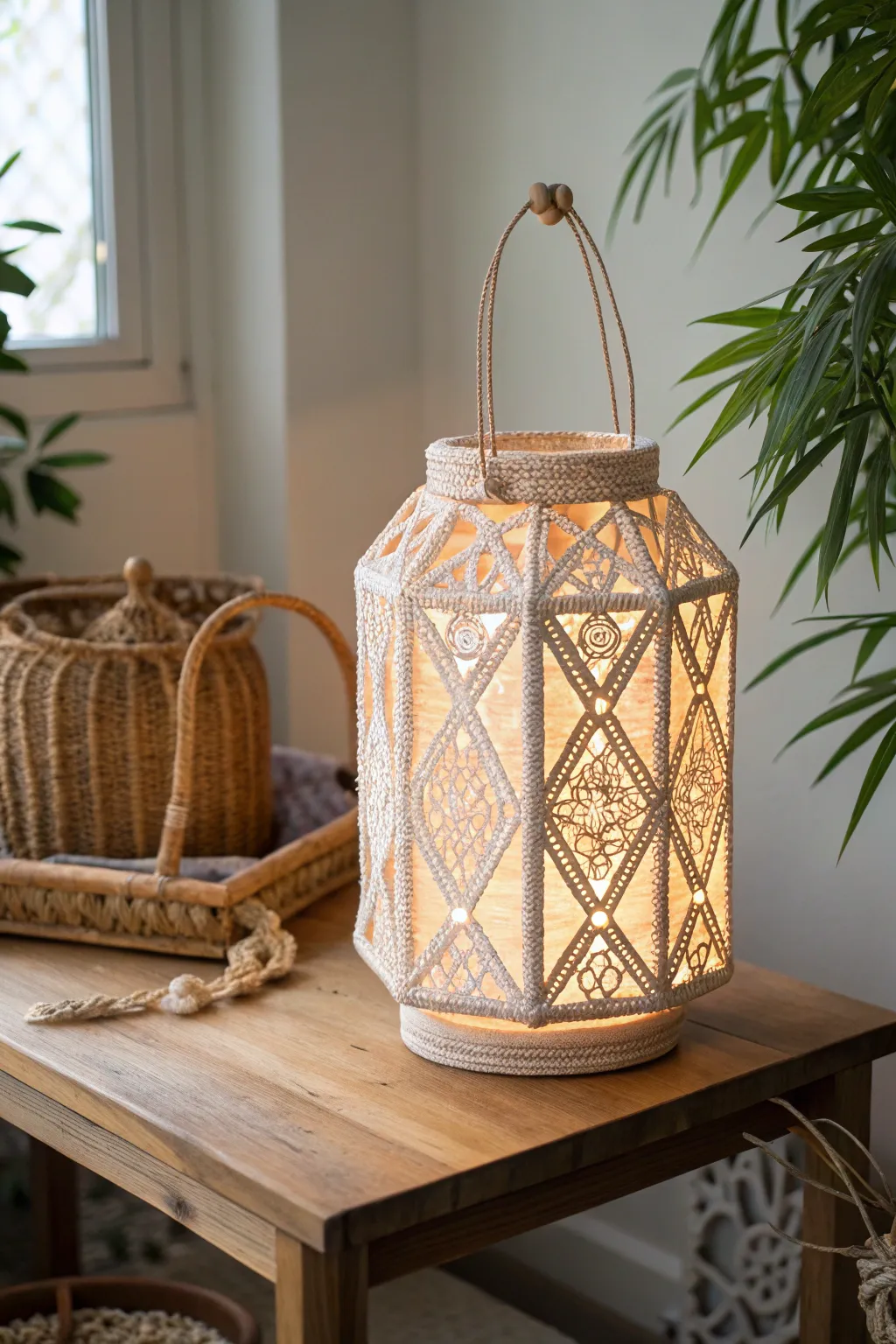 Illuminate your space with the elegance of a handcrafted 3D lantern, where simplicity meets artisanal beauty.